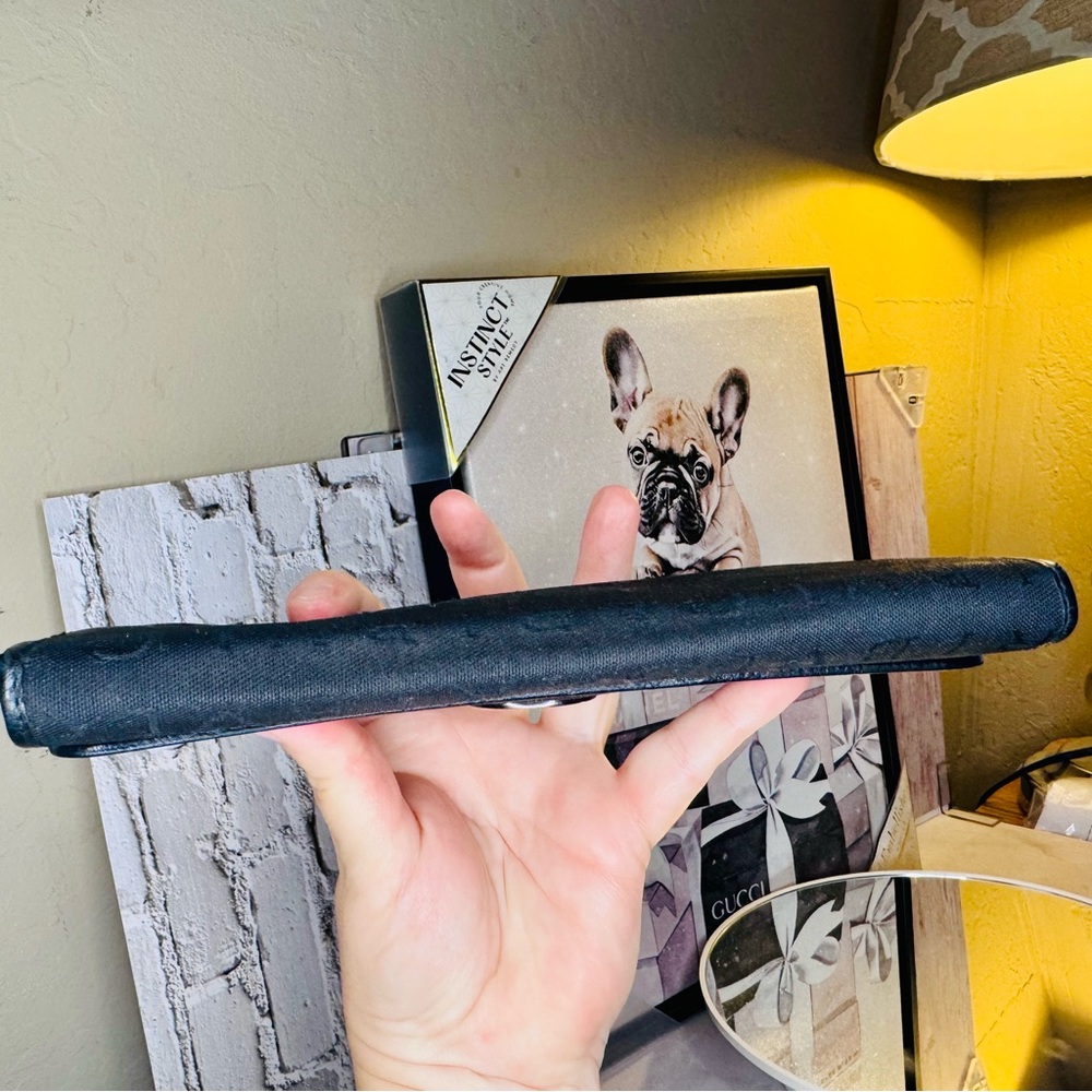 Bvlgari Black Canvas Long Wallet bifold with zipper pouch EUC - Picture 12 of 17